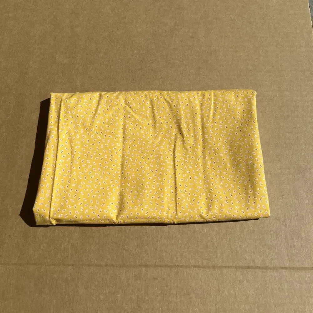 Vintage Textile Arts & Film Inc Yellow Ditsy Floral Fabric Remnant 44x32” TAF